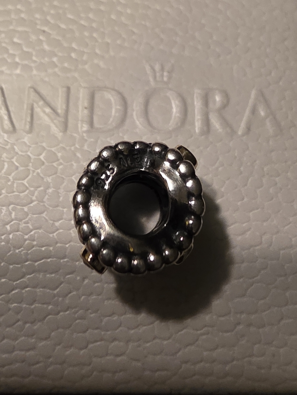 Retired PANDORA DIAMOND DELIGHT - Silver 14K Gold Settings With Real Diamonds - Picture 8 of 8